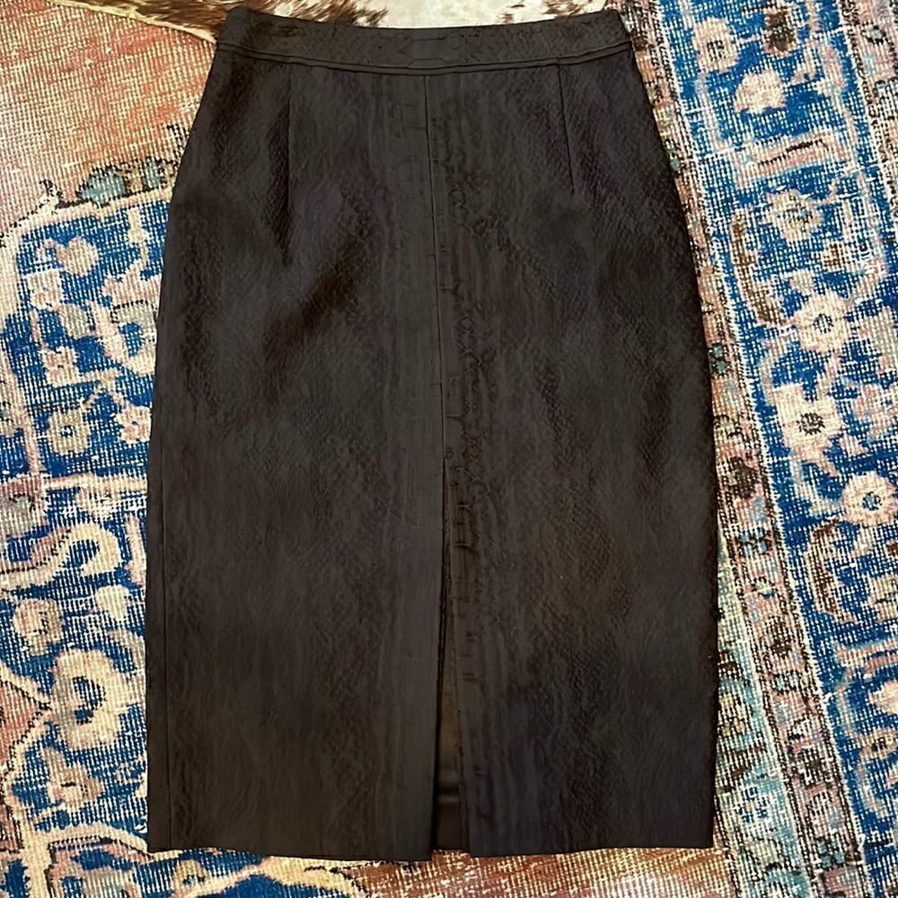 Elle Tahari Brown Snakeskin printed pencil skirt
